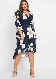 Jerseykjole med lengre bak- enn forstykke og knytebånd, bonprix