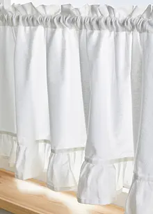 Gardinkappe i økologisk bomull med rysjer, bonprix