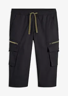 3/4-lang pull on-bukse med cargolommer, Regular Fit, bonprix
