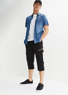 3/4-lang pull on-bukse med cargolommer, Regular Fit, bonprix