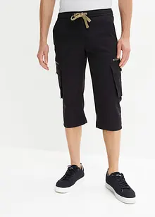 3/4-lang pull on-bukse med cargolommer, Regular Fit, bonprix