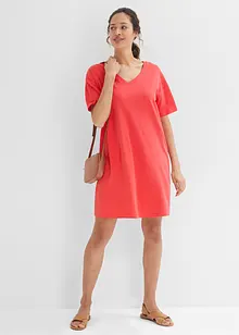 T-shirt kjole med V-utringning, oversized (2-pack), bonprix