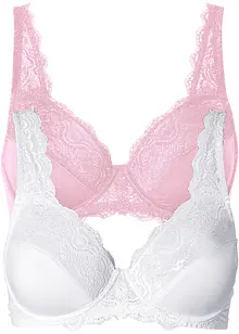 Bøyle-BH med delikate blonder (2-pack), bonprix