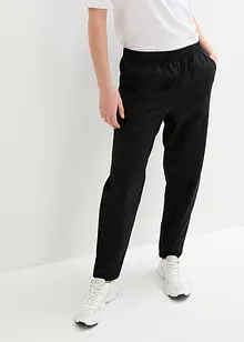 Bukse av bomull-/linmiks, High Waist, bonprix