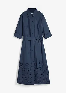 Skjortekjole med hullbroderi, bonprix