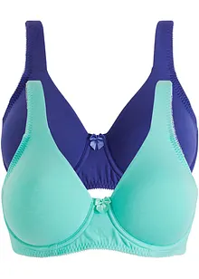T-skjorte-BH med bøyle og økologisk bomull (2-pack), bonprix