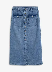 Jeansskjørt med påsydde lommer, bonprix