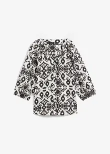 Bomullsbluse med print, bonprix