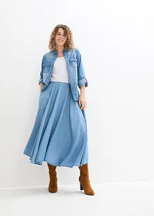 Denimskjørt, High Waist, komfortlinning, bonprix