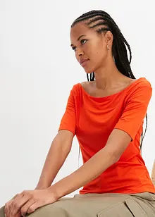 Off shoulder-topp i viskosemiks, bonprix