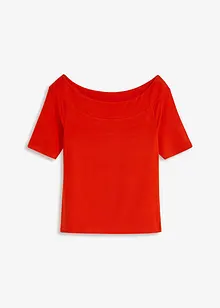 Off shoulder-topp i viskosemiks, bonprix