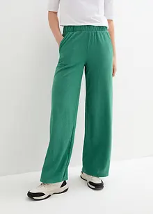 Vid bukse i strukturert jersey, High Waist, bonprix