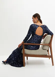 Paljettkjole med iøynefallende utringning bak, bonprix