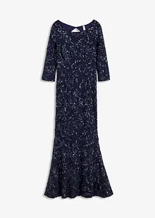 Paljettkjole med iøynefallende utringning bak, bonprix