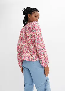 Bluse med blomsterprint i strukturert viskose, bonprix