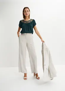 Bluse med blonde, bonprix