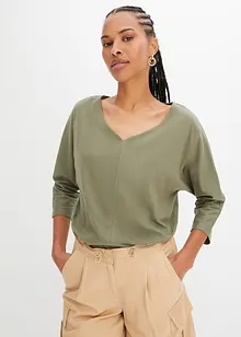 Topp av økologisk bomull, 3/4-lang arm, bonprix