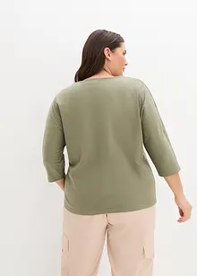 Topp av økologisk bomull, 3/4-lang arm, bonprix