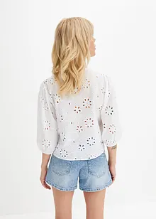 Bluse med hullmønster, bonprix