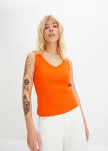 Ribbet topp i 100% økologisk bomull (2-pack), bonprix