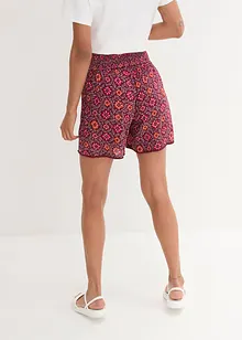 Crinkle-shorts med print og elastisk linning, bonprix