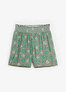 Crinkle-shorts med print og elastisk linning, bonprix