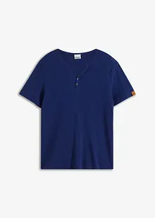 Ribbet Henley-shirt av økologisk bomull, kort arm, John Baner JEANSWEAR