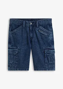 Cargo-jeansbermuda av økologisk bomull, Loose Fit, RAINBOW