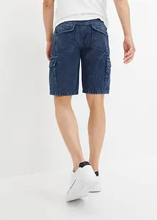 Cargo-jeansbermuda av økologisk bomull, Loose Fit, RAINBOW