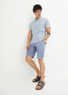 Regular Fit-cargo-bermudashorts i lin-miks med belte, bonprix