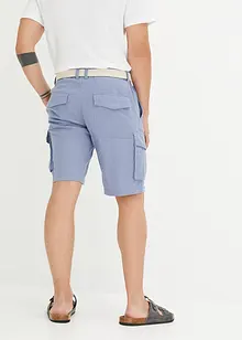 Regular Fit-cargo-bermudashorts i lin-miks med belte, bonprix