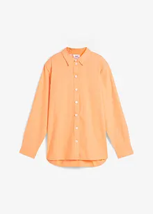 Oversized bluse av linmiks med dekorativ knappestolpe bak, bpc bonprix collection