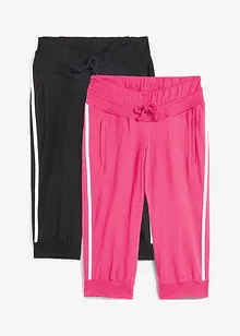 Joggebukse av bomull (2-pack), capri-lengde, bonprix