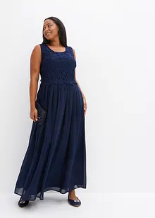 Maxikjole med blonder, bonprix