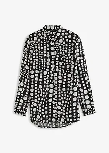 Lang bluse med print av lett viskose, bonprix