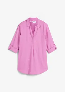 Bluse med 3/4-lang arm og lin, bonprix