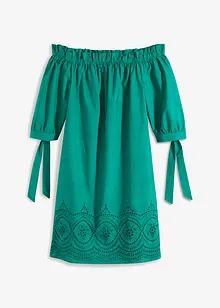 Off shoulder-kjole med broderi, bonprix