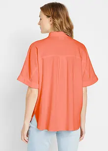 Oversized bluse med kort arm og lin, bonprix