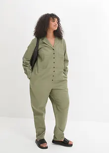 Jumpsuit i lin med 7/8-lengde, bpc bonprix collection