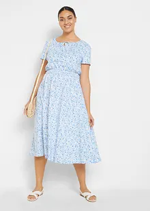 Trikotkjole med bred smock i midjen, med økologisk nomull, bonprix