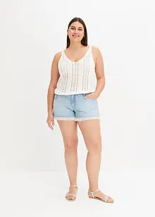 Jeansshorts med strass-frynser, BODYFLIRT