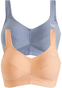 BH uten bøyle med økologisk bomull (2-pack), bonprix