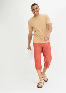 3/4-lang slip on-bukse med lin, Regular Fit, John Baner JEANSWEAR