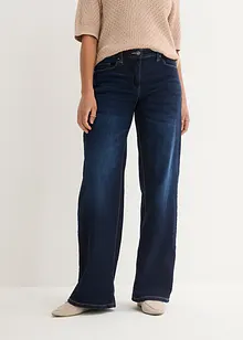 Wide Leg-jeans Mid Waist, komfortlinning, bonprix