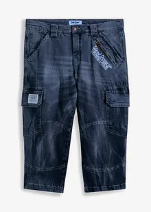 ¾-lang jeans med cargolommer, Loose Fit, John Baner JEANSWEAR