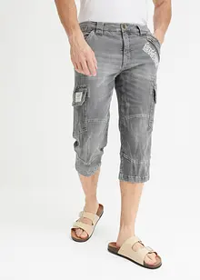 ¾-lang jeans med cargolommer, Loose Fit, John Baner JEANSWEAR