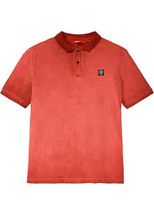 Piquet-poloshirt med vasket look, kort arm, bonprix