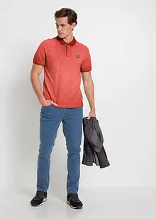 Piquet-poloshirt med vasket look, kort arm, bonprix