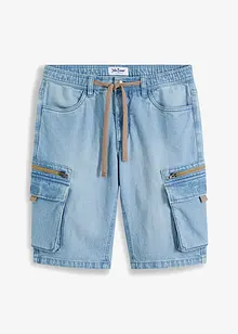 Lang jeansshorts med cargolommer, Regular Fit, John Baner JEANSWEAR