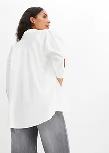 Oversized bluse av bomull med 3/4-lang arm, bonprix